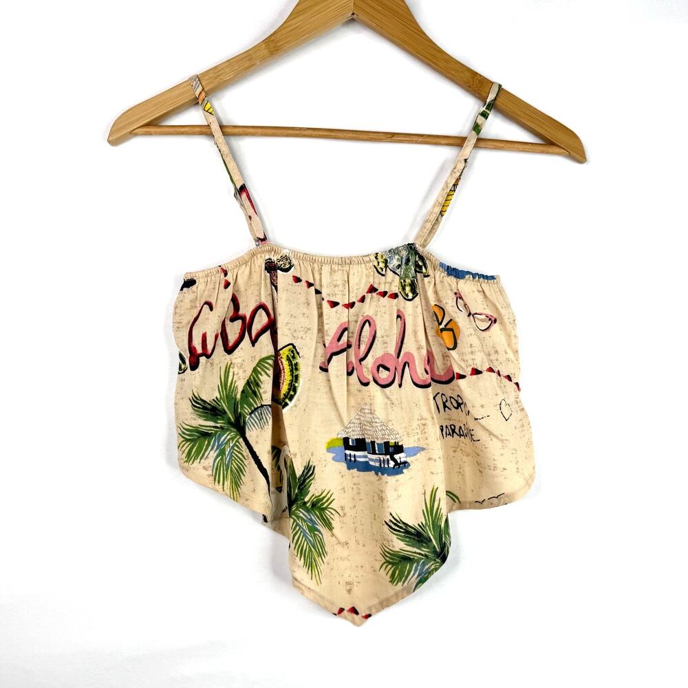 NWT True Destinations Tropical Bandana tank Top Small